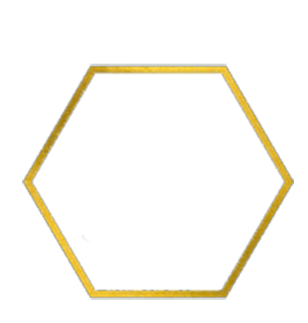 Cadre hexagonal doré